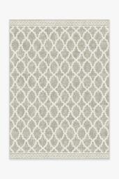 Cleo Trellis Natural Outdoor Rug - 150x215 - Machine Washable Area Rug - Kid & Pet Friendly - Indoor Rugs - Ruggable - thumbnail 1