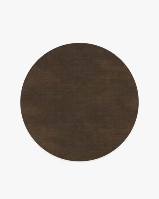 Nico Solid Dark Wood Rug Brown - 185 Round - Machine Washable Area Rug - Kid & Pet Friendly - Indoor Rugs - Ruggable - image 1