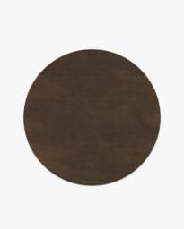 Nico Solid Dark Wood Rug Brown - 185 Round - Machine Washable Area Rug - Kid & Pet Friendly - Indoor Rugs - Ruggable