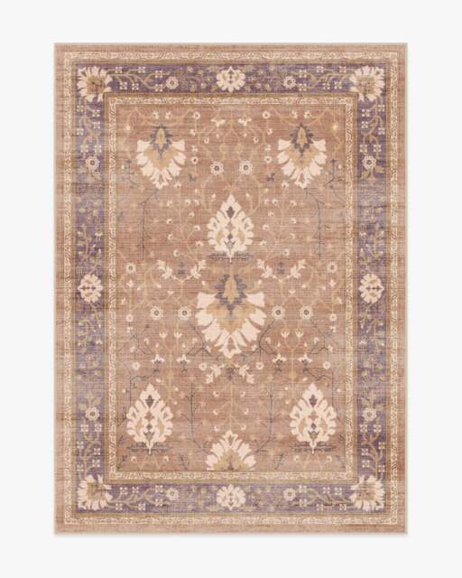 Serafina Taupe & Plum Flatwoven Rug Brown - 150x215 - Machine Washable Area Rug - Kid & Pet Friendly - Indoor Rugs - Ruggable - image 1