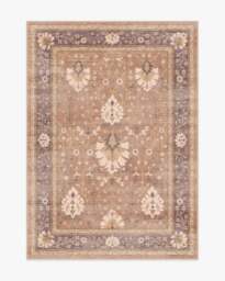 Serafina Taupe & Plum Flatwoven Rug Brown - 150x215 - Machine Washable Area Rug - Kid & Pet Friendly - Indoor Rugs - Ruggable - thumbnail 1