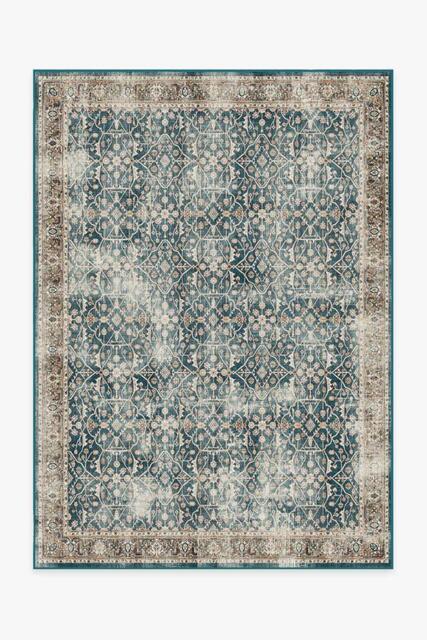 Celestine Teal Blue Rug - 150x215 - Machine Washable Area Rug - Kid & Pet Friendly - Indoor Rugs - Ruggable - image 1