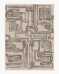 Kassena Black & Ivory Flatwoven Rug by Malene Barnett - 275x365 - Machine Washable Area Rug - Kid & Pet Friendly - Indoor Rugs - Ruggable - thumbnail 1