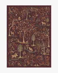 Wilder Burgundy Multicolour Rug - 150x215 - Machine Washable Area Rug - Kid & Pet Friendly - Indoor Rugs - Ruggable