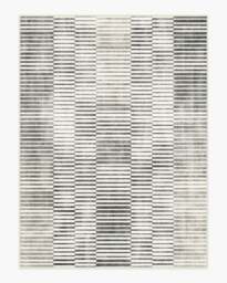Shadow Stripe Black & Cream Flatwoven Rug - 275x365 - Machine Washable Area Rug - Kid & Pet Friendly - Indoor Rugs - Ruggable