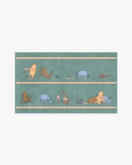 Time With Friends Teal Flatwoven Rug - 90x150 - Machine Washable Area Rug - Kid & Pet Friendly - Indoor Rugs - Ruggable - image 1