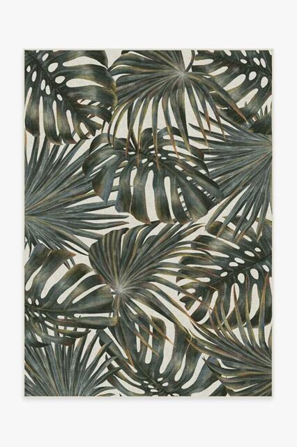 Tropical Green Outdoor Rug - 150x215 - Machine Washable Area Rug - Kid & Pet Friendly - Indoor Rugs - Ruggable - image 1