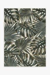 Tropical Green Outdoor Rug - 150x215 - Machine Washable Area Rug - Kid & Pet Friendly - Indoor Rugs - Ruggable - thumbnail 1