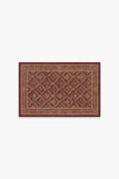 Bellflowers Amber Red Rug by Morris & Co. - 60x90 - Machine Washable Area Rug - Kid & Pet Friendly - Indoor Rugs - Ruggable - thumbnail 1