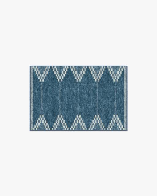 Sloane Blue Flatwoven Rug - 60x90 - Machine Washable Area Rug - Kid & Pet Friendly - Indoor Rugs - Ruggable - image 1
