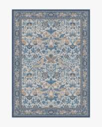 Strawberry Thief Indigo & Ivory Rug by Morris & Co. - 150x215 - Machine Washable Area Rug - Kid & Pet Friendly - Indoor Rugs - Ruggable