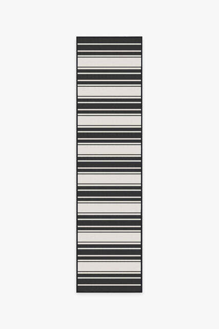 Marina Stripe Black Outdoor Rug - 75x305 - Machine Washable Area Rug - Kid & Pet Friendly - Indoor Rugs - Ruggable - image 1