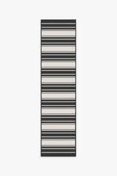 Marina Stripe Black Outdoor Rug - 75x305 - Machine Washable Area Rug - Kid & Pet Friendly - Indoor Rugs - Ruggable - thumbnail 1