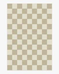Jaque Checkered Stone Rug Beige - 200x290 - Machine Washable Area Rug - Kid & Pet Friendly - Indoor Rugs - Ruggable - thumbnail 1