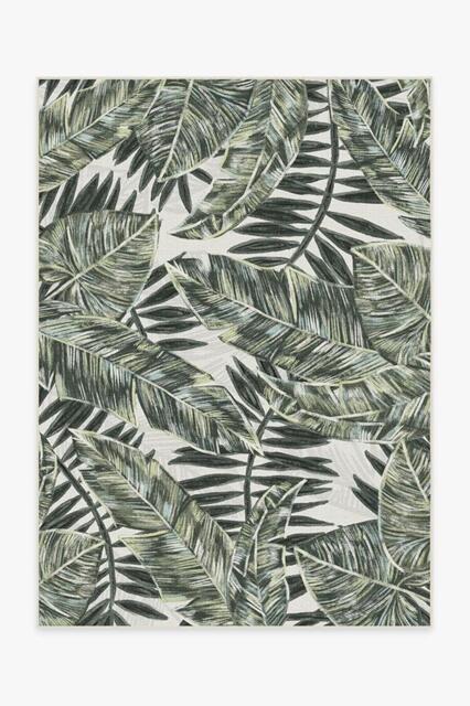 Filifera Palm Green Outdoor Rug - 150x215 - Machine Washable Area Rug - Kid & Pet Friendly - Outdoor Rugs - Ruggable - image 1