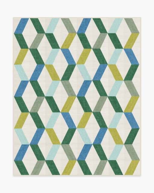 Kya Teal Rug - 245x305 - Machine Washable Area Rug - Kid & Pet Friendly - Indoor Rugs - Ruggable - image 1