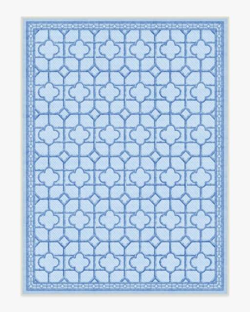Shaded Bamboo Blue Outdoor Rug by Mrs. Alice - 275x365 - Machine Washable Area Rug - Kid & Pet Friendly - Indoor Rugs - Ruggable - image 1