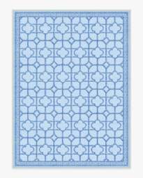 Shaded Bamboo Blue Outdoor Rug by Mrs. Alice - 275x365 - Machine Washable Area Rug - Kid & Pet Friendly - Outdoor Rugs - Ruggable - thumbnail 1