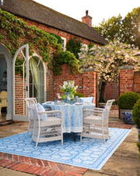 Shaded Bamboo Blue Outdoor Rug by Mrs. Alice - 275x365 - Machine Washable Area Rug - Kid & Pet Friendly - Indoor Rugs - Ruggable - thumbnail 3