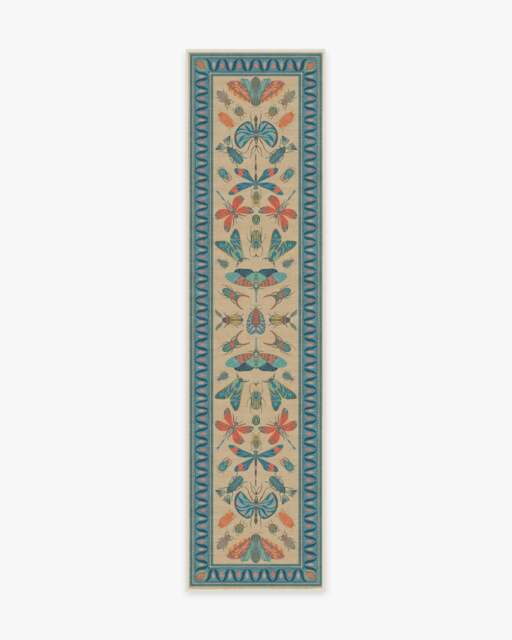 Flutterby Multicolor Rug by Iris Apfel Brown - 75x305 - Machine Washable Area Rug - Kid & Pet Friendly - Indoor Rugs - Ruggable