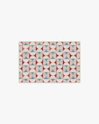 Orana Red & Light Blue Rug - 60x90 - Machine Washable Area Rug - Kid & Pet Friendly - Indoor Rugs - Ruggable - thumbnail 1