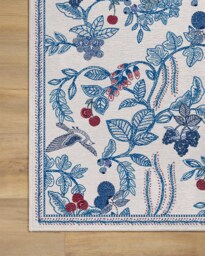 Heidi Blue & Cherry Flatwoven Rug - 185x275 - Machine Washable Area Rug - Kid & Pet Friendly - Indoor Rugs - Ruggable - thumbnail 2