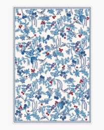 Heidi Blue & Cherry Flatwoven Rug - 185x275 - Machine Washable Area Rug - Kid & Pet Friendly - Indoor Rugs - Ruggable - thumbnail 1
