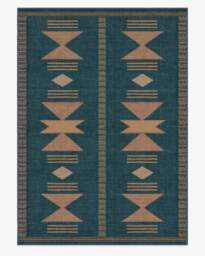 Lark Blue & Rose Rug - 305x425 - Machine Washable Area Rug - Kid & Pet Friendly - Indoor Rugs - Ruggable