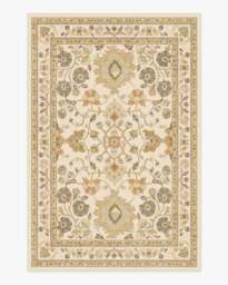 Calabria Cream & Gold Rug - 185x275 - Machine Washable Area Rug - Kid & Pet Friendly - Indoor Rugs - Ruggable