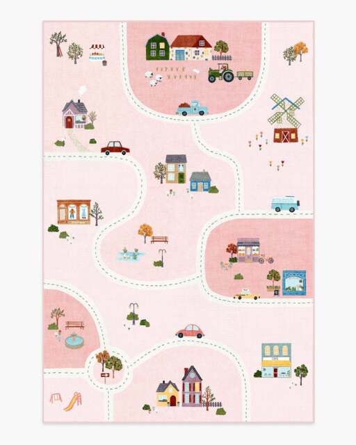 About Town Pink Flatwoven Rug - 200x290 - Machine Washable Area Rug - Kid & Pet Friendly - Indoor Rugs - Ruggable - image 1