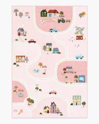 About Town Pink Flatwoven Rug - 200x290 - Machine Washable Area Rug - Kid & Pet Friendly - Indoor Rugs - Ruggable