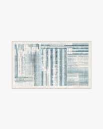 Linear Oasis Ivory & Blue Rug - 90x150 - Machine Washable Area Rug - Kid & Pet Friendly - Indoor Rugs - Ruggable
