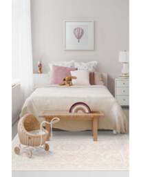 Delphina Powder Pink Flatwoven Rug - 90x150 - Machine Washable Area Rug - Kid & Pet Friendly - Indoor Rugs - Ruggable - thumbnail 3