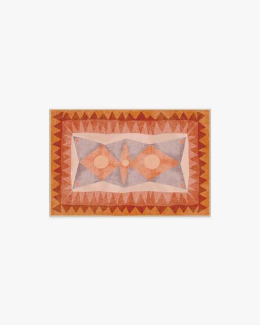 Hilma Sunset Flatwoven Rug by Justina Blakeney Orange - 60x90 - Machine Washable Area Rug - Kid & Pet Friendly - Indoor Rugs - Ruggable - image 1