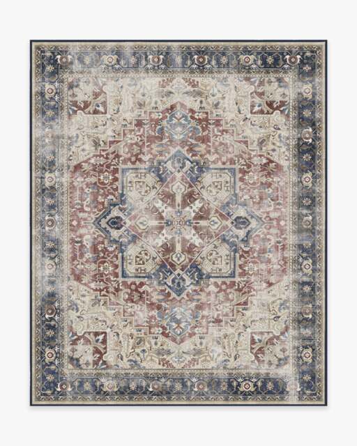 Kamran Royal Blue Flatwoven Rug - 245x305 - Machine Washable Area Rug - Kid & Pet Friendly - Indoor Rugs - Ruggable - image 1