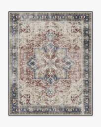 Kamran Royal Blue Flatwoven Rug - 245x305 - Machine Washable Area Rug - Kid & Pet Friendly - Indoor Rugs - Ruggable - thumbnail 1