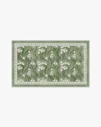Lila Green & Ivory Flatwoven Rug - 60x90 - Machine Washable Area Rug - Kid & Pet Friendly - Indoor Rugs - Ruggable - thumbnail 2