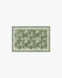 Lila Green & Ivory Flatwoven Rug - 60x90 - Machine Washable Area Rug - Kid & Pet Friendly - Indoor Rugs - Ruggable - thumbnail 1