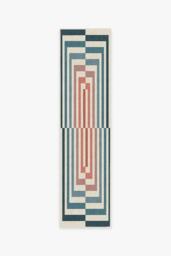 Op Art Teal Rug by Jonathan Adler - 60x90 - Machine Washable Area Rug - Kid & Pet Friendly - Indoor Rugs - Ruggable - thumbnail 2