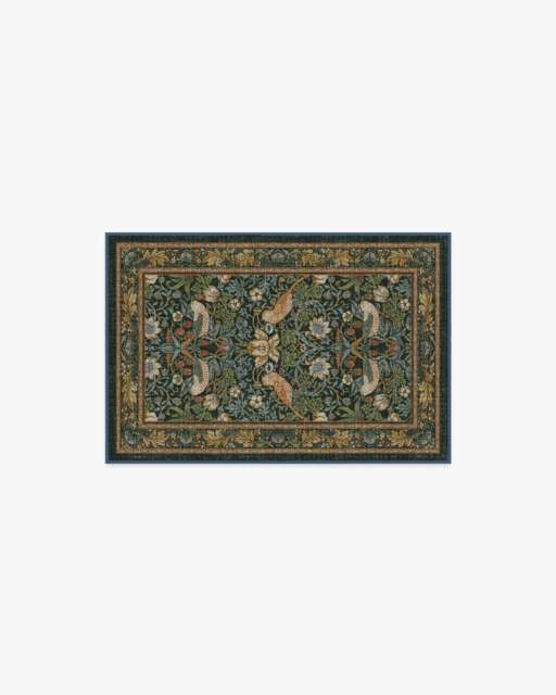 Strawberry Thief Indigo Rug by Morris & Co. - 60x90 - Machine Washable Area Rug - Kid & Pet Friendly - Indoor Rugs - Ruggable - image 1