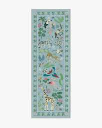 Jingle Jungle Slate Blue Rug by Iris Apfel - 75x215 - Machine Washable Area Rug - Kid & Pet Friendly - Indoor Rugs - Ruggable - thumbnail 1