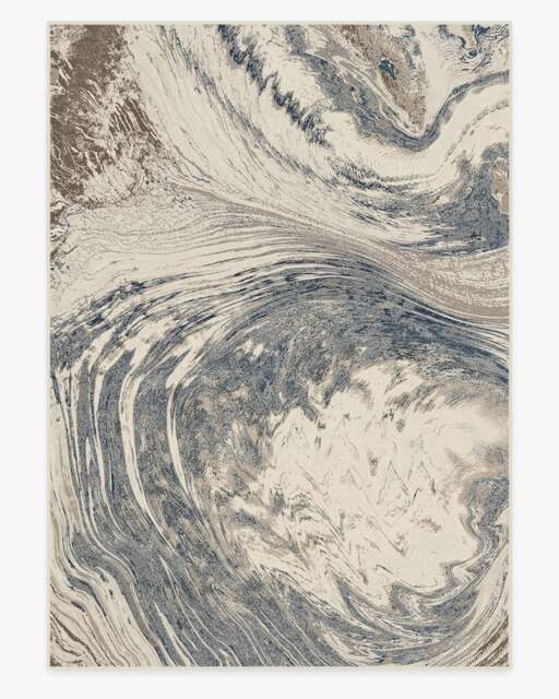 Malaspina Dusk Blue Flatwoven Rug - 305x425 - Machine Washable Area Rug - Kid & Pet Friendly - Indoor Rugs - Ruggable - image 1
