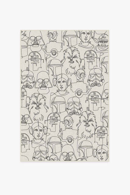 The Saga White & Black Flatwoven Rug - 120x185 - Machine Washable Area Rug - Kid & Pet Friendly - Indoor Rugs - Ruggable - image 1