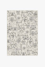 The Saga White & Black Flatwoven Rug - 120x185 - Machine Washable Area Rug - Kid & Pet Friendly - Indoor Rugs - Ruggable - thumbnail 1