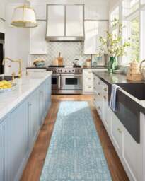 Palmetto Coastal Blue Flatwoven Rug by Gray Malin - 60x90 - Machine Washable Area Rug - Kid & Pet Friendly - Indoor Rugs - Ruggable - thumbnail 2