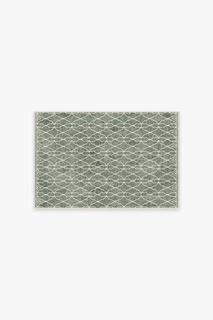 Groguâ¢ Trellis Sage Green Flatwoven Rug - 60x90 - Machine Washable Area Rug - Kid & Pet Friendly - Indoor Rugs - Ruggable - image 1