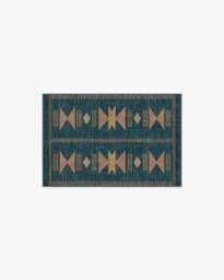 Lark Blue & Rose Flatwoven Rug - 60x90 - Machine Washable Area Rug - Kid & Pet Friendly - Indoor Rugs - Ruggable - thumbnail 1