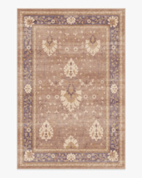 Serafina Taupe & Plum Rug Brown - 185x275 - Machine Washable Area Rug - Kid & Pet Friendly - Indoor Rugs - Ruggable - thumbnail 1