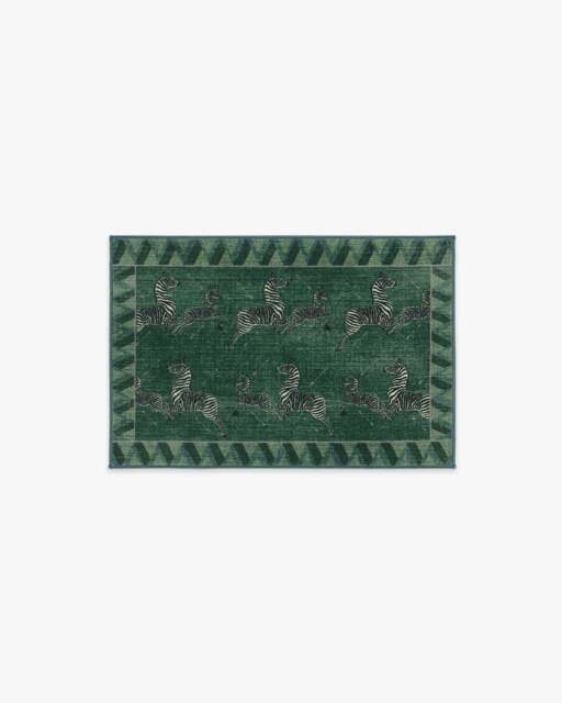 Zebras Green Rug by ScalamandrÃ© - 60x90 - Machine Washable Area Rug - Kid & Pet Friendly - Indoor Rugs - Ruggable