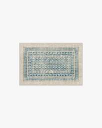 Cyrus Neutral and Blue Flatwoven Rug - 60x90 - Machine Washable Area Rug - Kid & Pet Friendly - Indoor Rugs - Ruggable - thumbnail 1
